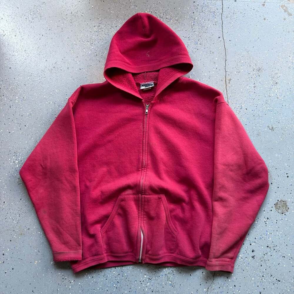 Lee Heavyweight Zip-Up Hoodie Large Red